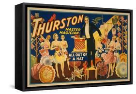 Thurston, Master Magician "Out of a Hat" Magic Poster-Lantern Press-Framed Stretched Canvas