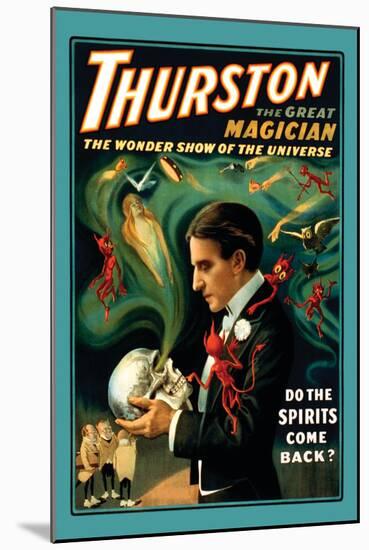 Thurston the Great Magician: Do the Spirits Come Back?-null-Mounted Art Print