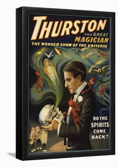 Thurston The Great Magician Holding Skull Magic Poster-null-Framed Poster