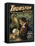 Thurston the Great Magician Holding Skull Magic Poster-Lantern Press-Framed Stretched Canvas