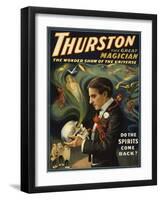 Thurston the Great Magician Holding Skull Magic Poster-Lantern Press-Framed Art Print