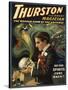 Thurston the Great Magician Holding Skull Magic Poster-Lantern Press-Stretched Canvas