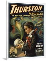 Thurston the Great Magician Holding Skull Magic Poster-Lantern Press-Framed Art Print