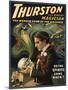 Thurston the Great Magician Holding Skull Magic Poster-Lantern Press-Mounted Art Print
