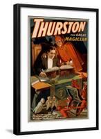 Thurston the Great Magician with Devil Magic Poster-Lantern Press-Framed Art Print