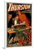 Thurston the Great Magician with Devil Magic Poster-Lantern Press-Framed Art Print