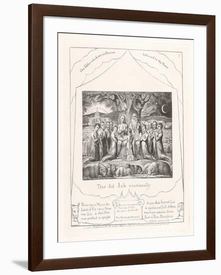 Thus Did Job Continually, 1825-William Blake-Framed Giclee Print