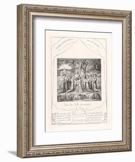 Thus Did Job Continually, 1825-William Blake-Framed Giclee Print