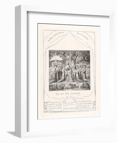 Thus Did Job Continually, 1825-William Blake-Framed Giclee Print