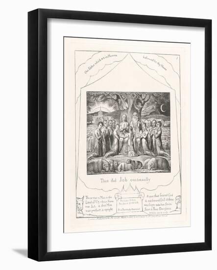 Thus Did Job Continually, 1825-William Blake-Framed Giclee Print