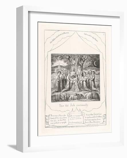 Thus Did Job Continually, 1825-William Blake-Framed Giclee Print