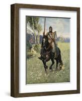 Thus it was that Parsifal began his pilgrimage, from 'The Stories of Wagner's Operas' by J. Walker-Ferdinand Leeke-Framed Giclee Print