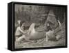 Thus the Birch Canoe was Builded... In the Bosom of the Forest, from The Song of Hiawatha by Henry-Frederic Sackrider Remington-Framed Stretched Canvas