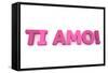 Ti Amo in Pink/Purple-PixBox-Framed Stretched Canvas