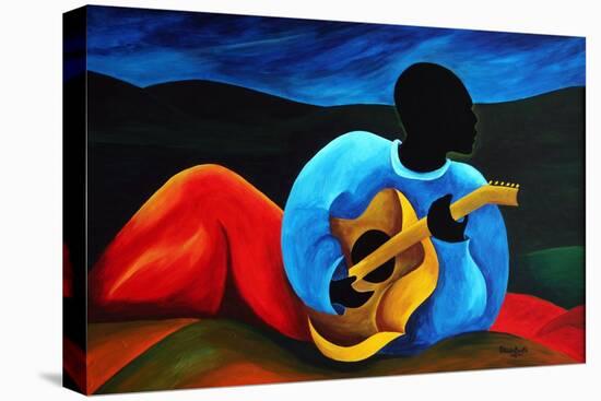 Ti-Jean le guitariste, 2008-Patricia Brintle-Stretched Canvas