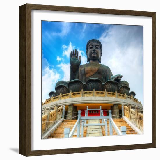 Tian Tan Buddha (Great Buddha) Is a 34 Meter Buddha Statue Located on Lantau Island in Hong Kong-Sean Pavone-Framed Photographic Print