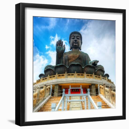 Tian Tan Buddha (Great Buddha) Is a 34 Meter Buddha Statue Located on Lantau Island in Hong Kong-Sean Pavone-Framed Photographic Print