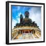 Tian Tan Buddha (Great Buddha) Is a 34 Meter Buddha Statue Located on Lantau Island in Hong Kong-Sean Pavone-Framed Photographic Print