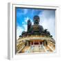 Tian Tan Buddha (Great Buddha) Is a 34 Meter Buddha Statue Located on Lantau Island in Hong Kong-Sean Pavone-Framed Photographic Print