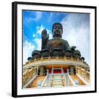 Tian Tan Buddha (Great Buddha) Is a 34 Meter Buddha Statue Located on Lantau Island in Hong Kong-Sean Pavone-Framed Photographic Print