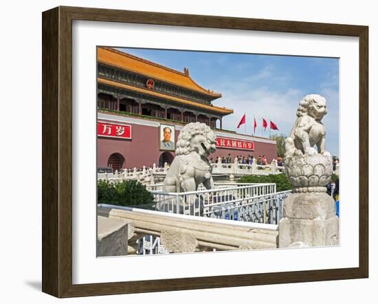 Tiananmen Sqaure in Front of Portrait of Mao Zedong on Gate of Heavenly Peace (Tiananmen Gate)-Gavin Hellier-Framed Photographic Print