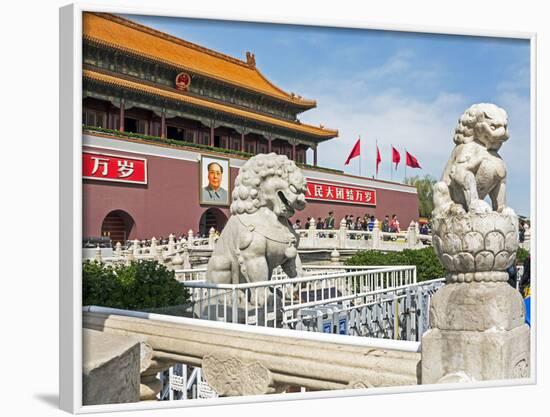 Tiananmen Sqaure in Front of Portrait of Mao Zedong on Gate of Heavenly Peace (Tiananmen Gate)-Gavin Hellier-Framed Photographic Print