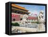 Tiananmen Sqaure in Front of Portrait of Mao Zedong on Gate of Heavenly Peace (Tiananmen Gate)-Gavin Hellier-Framed Stretched Canvas