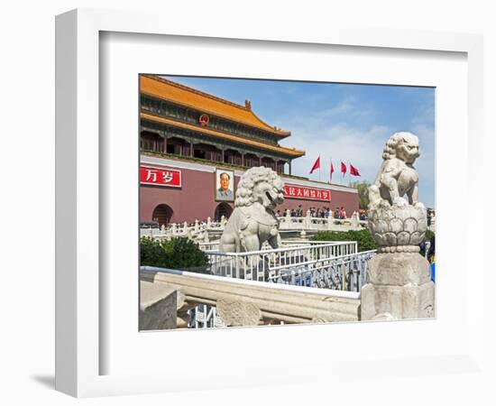 Tiananmen Sqaure in Front of Portrait of Mao Zedong on Gate of Heavenly Peace (Tiananmen Gate)-Gavin Hellier-Framed Photographic Print