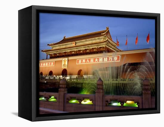 Tiananmen Square, the Gate of Heavenly Peace, Entrance to the Forbidden City, Beijing, China-Andrew Mcconnell-Framed Stretched Canvas