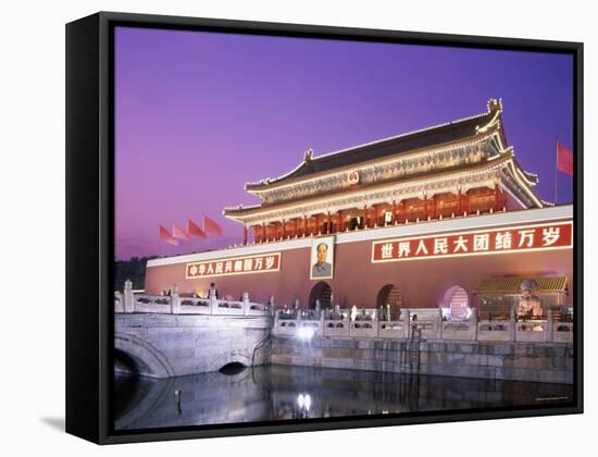 Tiananmen Square, Tiananmen Gate, Nightview, Beijing, China-Steve Vidler-Framed Stretched Canvas