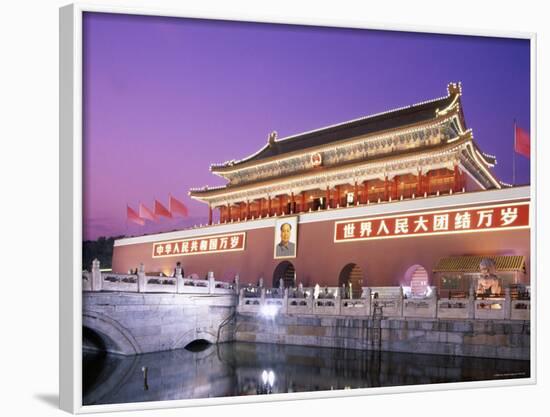 Tiananmen Square, Tiananmen Gate, Nightview, Beijing, China-Steve Vidler-Framed Photographic Print