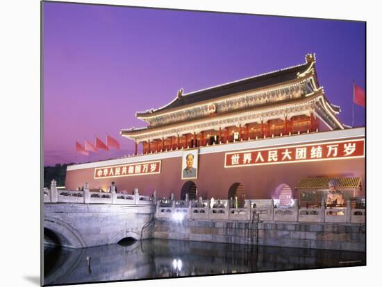 Tiananmen Square, Tiananmen Gate, Nightview, Beijing, China-Steve Vidler-Mounted Photographic Print