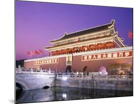 Tiananmen Square, Tiananmen Gate, Nightview, Beijing, China-Steve Vidler-Mounted Photographic Print