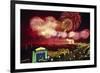 Tianemen Sq. Beijing Fireworks-null-Framed Premium Giclee Print