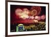 Tianemen Sq. Beijing Fireworks-null-Framed Premium Giclee Print