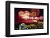 Tianemen Sq. Beijing Fireworks-null-Framed Art Print