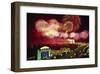 Tianemen Sq. Beijing Fireworks-null-Framed Art Print