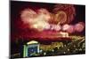 Tianemen Sq. Beijing Fireworks-null-Mounted Art Print