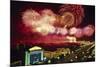 Tianemen Sq. Beijing Fireworks-null-Mounted Art Print