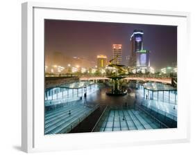 Tianfu Square at Night, Chengdu, Sichuan, China, Asia-Charles Bowman-Framed Photographic Print