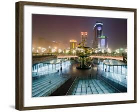 Tianfu Square at Night, Chengdu, Sichuan, China, Asia-Charles Bowman-Framed Photographic Print