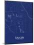 Tianjin, China Blue Map-null-Mounted Poster