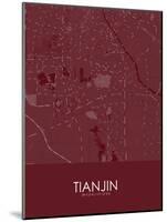 Tianjin, China Red Map-null-Mounted Poster