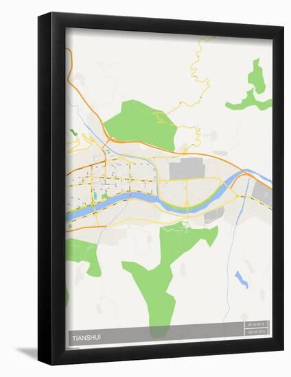 Tianshui, China Map-null-Framed Poster