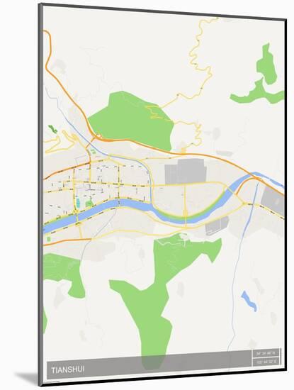 Tianshui, China Map-null-Mounted Poster