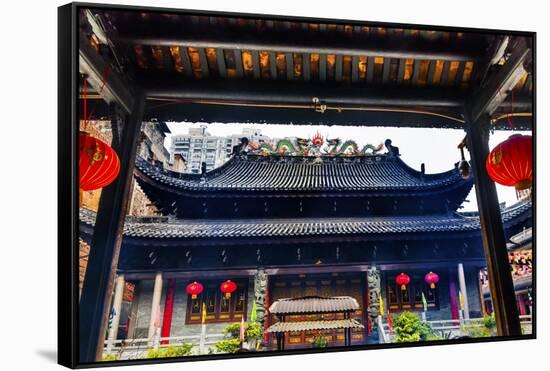 Tianwang Hall Gate at Temple of Six Banyan Tree. Guangzhou City, Guangdong Province, China-William Perry-Framed Stretched Canvas