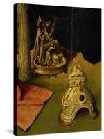 Tiara and Golden Sculpture Depicting the Sacrifice of Isaac-Hieronymus Bosch-Stretched Canvas