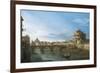 Tiber River and Castel Sant'Angelo, Rome, Circa 1742-Bernardo Bellotto-Framed Giclee Print