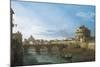 Tiber River and Castel Sant'Angelo, Rome, Circa 1742-Bernardo Bellotto-Mounted Giclee Print