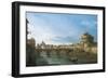 Tiber River and Castel Sant'Angelo, Rome, Circa 1742-Bernardo Bellotto-Framed Giclee Print